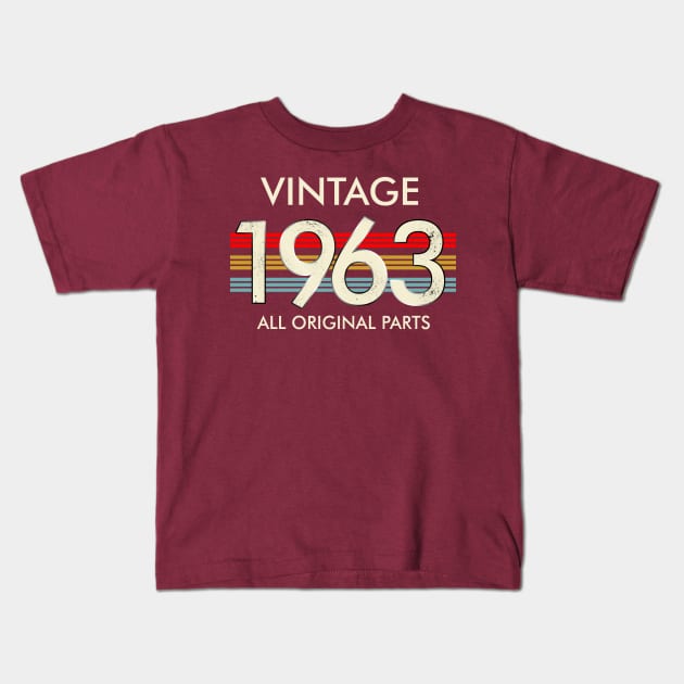 Vintage 1963 All Original Parts Kids T-Shirt by Vladis